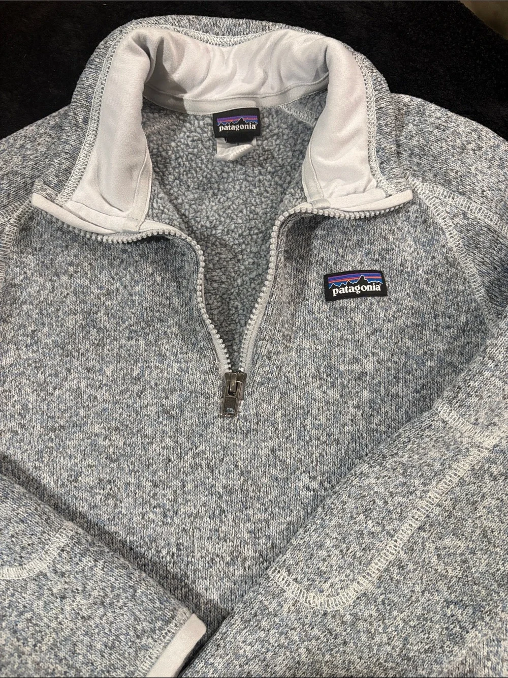 Patagonia kids Light Heather Grey Quarter-Zip Fleece Pullover
